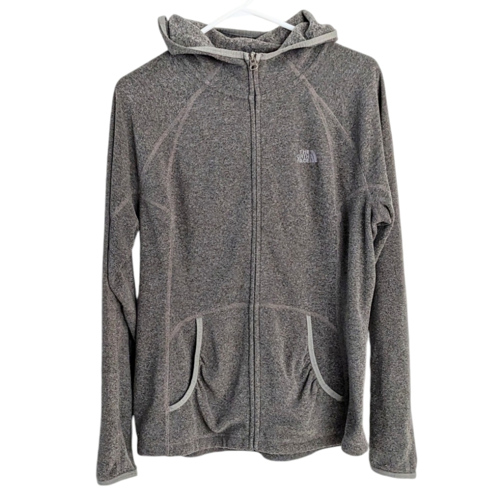 The North Face full zip polartec grey pull jacket shirt Large G2